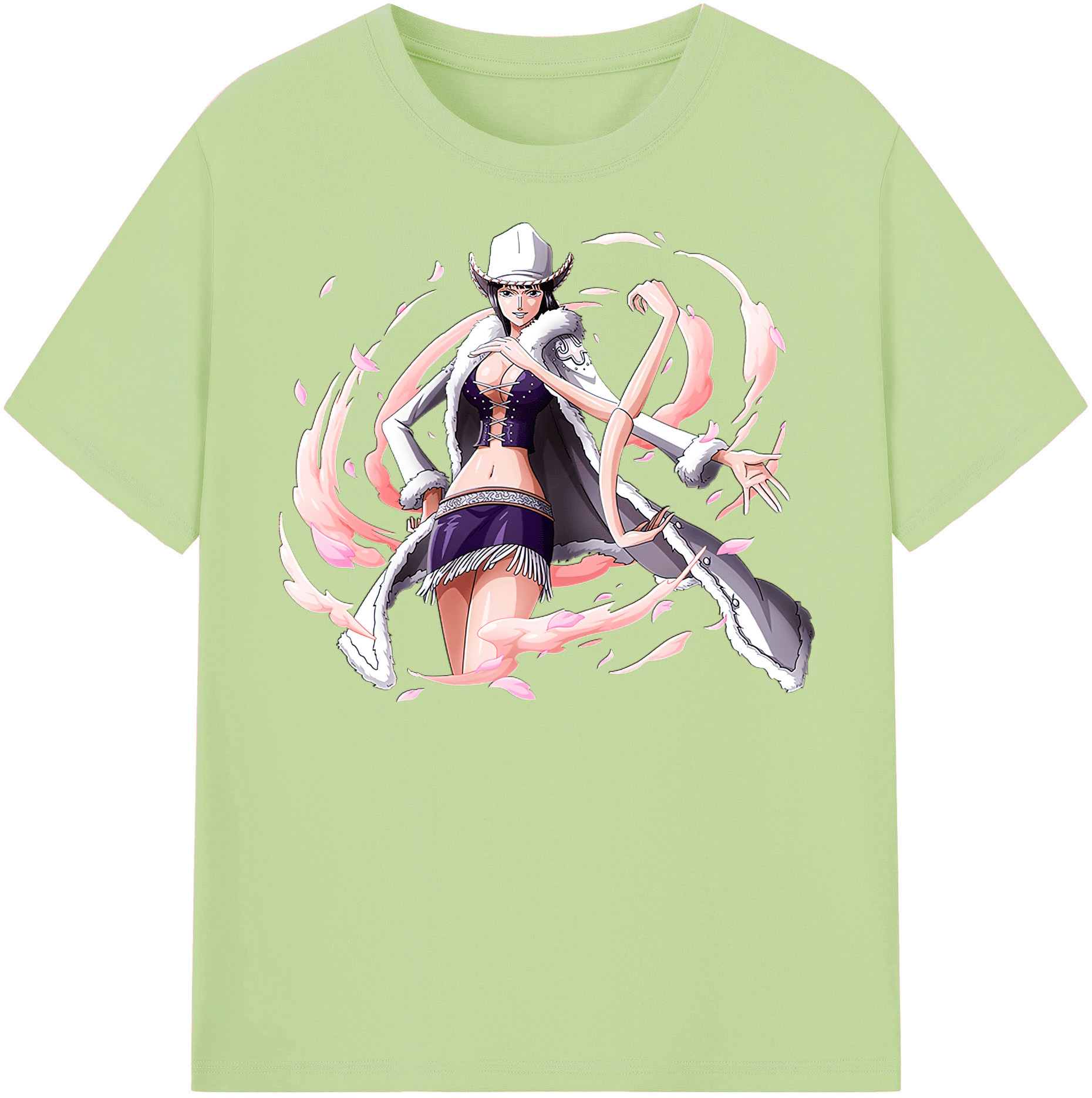 ワンピース ニコ・ロビン ONE PIECE Nico Robin 綿100％半袖Tシャツ（フロントプリント）